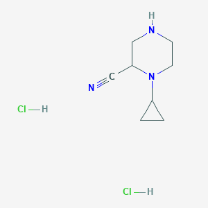 1-Cyclopropylpiperazine-2-carbonitrile dihydrochloride
