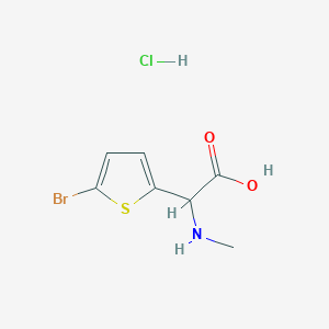molecular formula C7H9BrClNO2S B1383737 2-(5-Bromothiophen-2-yl)-2-(methylamino)acetic acid hydrochloride CAS No. 2059927-68-1