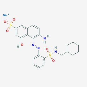 molecular formula C23H25N4NaO6S2 B13837396 6-Amino-5-2-(cyclohexylmethylamino)sulphonylphenylazo-4-hydroxynaphthalene-2-sulphonate (sodium salt) 