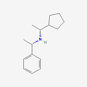 molecular formula C15H23N B13837428 (1R)-1-cyclopentyl-N-[(1S)-1-phenylethyl]ethanamine 