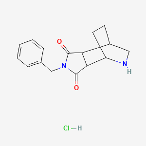 molecular formula C16H19ClN2O2 B1383743 4-Benzyl-4,8-diazatricyclo[5.2.2.0^{2,6}]undecane-3,5-dione hydrochloride CAS No. 2059988-20-2