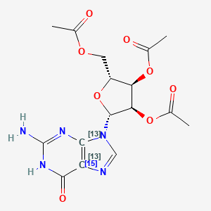 molecular formula C16H19N5O8 B13837450 2',3',5'-Tri-O-acetyl Guanosine-13C2,15N 