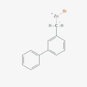 molecular formula C13H11BrZn B1383747 (Biphenyl-3-ylmethyl)zinc bromide, 0.50 M in THF CAS No. 1379583-72-8