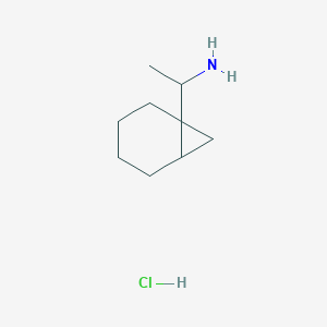molecular formula C9H18ClN B1383749 1-{Bicyclo[4.1.0]heptan-1-yl}ethan-1-amine hydrochloride CAS No. 2060040-35-7