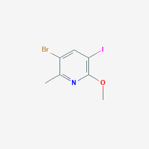 molecular formula C7H7BrINO B1383755 3-Bromo-5-iodo-6-methoxy-2-methylpyridine CAS No. 2034455-35-9