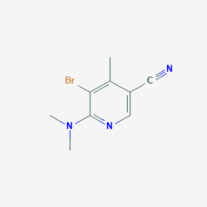 molecular formula C9H10BrN3 B1383757 5-溴-6-(二甲基氨基)-4-甲基吡啶-3-甲腈 CAS No. 2095410-05-0