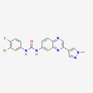 molecular formula C19H14BrFN6O B13837581 1-(3-Bromo-4-fluorophenyl)-3-[3-(1-methylpyrazol-4-yl)quinoxalin-6-yl]urea 