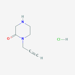molecular formula C7H11ClN2O B1383759 1-(丙-2-炔-1-基)哌嗪-2-酮盐酸盐 CAS No. 2031269-22-2