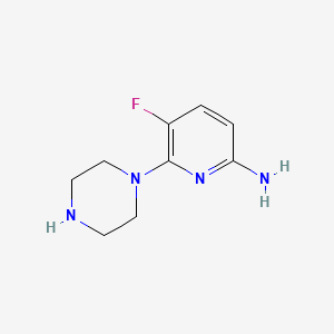 molecular formula C9H13FN4 B13837626 5-Fluoro-6-piperazin-1-ylpyridin-2-amine 