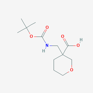 molecular formula C12H21NO5 B1383763 3-({[(Tert-butoxy)carbonyl]amino}methyl)oxane-3-carboxylic acid CAS No. 2059944-43-1