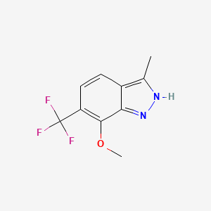 molecular formula C10H9F3N2O B13837638 7-Methoxy-3-methyl-6-(trifluoromethyl)-1H-indazole 