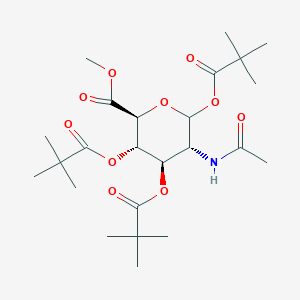 molecular formula C24H39NO10 B13837652 Methyl 1,3,4-Tri-O-pivaloyl-N-acetyl-D-glucosaminuronate 