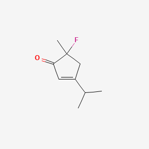 molecular formula C9H13FO B13837684 5-Fluoro-5-methyl-3-propan-2-ylcyclopent-2-en-1-one 