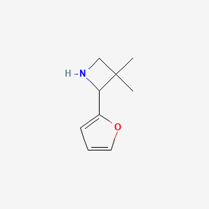 molecular formula C9H13NO B1383772 2-(呋喃-2-基)-3,3-二甲基氮杂环丁烷 CAS No. 1874469-08-5