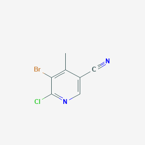 molecular formula C7H4BrClN2 B1383773 5-溴-6-氯-4-甲基吡啶-3-腈 CAS No. 2090170-50-4