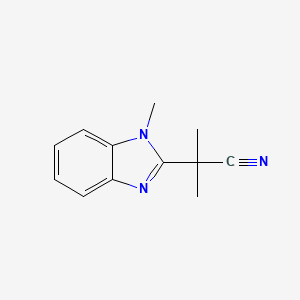 molecular formula C12H13N3 B13837740 2-Methyl-2-(1-methyl-1H-benzo[d]imidazol-2-yl)propanenitrile 