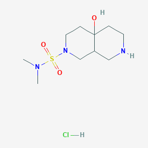 molecular formula C10H22ClN3O3S B1383776 4a-羟基-N,N-二甲基八氢-2,7-萘啶-2(1H)-磺酰胺盐酸盐 CAS No. 2108514-54-9