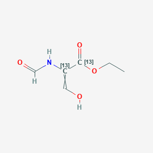 molecular formula C6H9NO4 B13837785 2-(Formylamino)-3-hydroxy-2-propenoic-13C2 Acid Ethyl Ester 