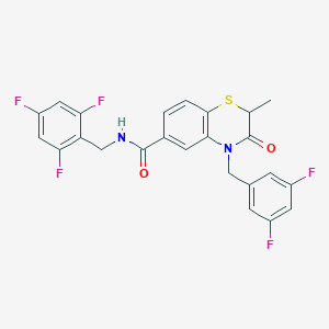 4-[(3,5-difluorophenyl)methyl]-2-methyl-3-oxo-N-[(2,4,6-trifluorophenyl)methyl]-1,4-benzothiazine-6-carboxamide