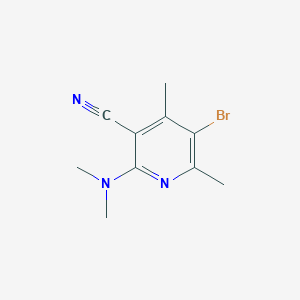 molecular formula C10H12BrN3 B1383785 5-Bromo-2-(dimethylamino)-4,6-dimethylpyridine-3-carbonitrile CAS No. 2095409-83-7