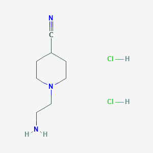 molecular formula C8H17Cl2N3 B1383787 1-(2-Aminoethyl)piperidine-4-carbonitrile dihydrochloride CAS No. 2095410-63-0
