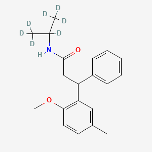 molecular formula C20H25NO2 B13837898 2-Methoxy-5-methyl-N-(1-methylethyl)-Beta-phenyl-benzenepropanamide-d7 