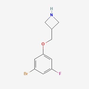 molecular formula C10H11BrFNO B1383792 3-[(3-溴-5-氟苯氧基)甲基]氮杂环丁烷 CAS No. 1875271-77-4