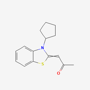 molecular formula C15H17NOS B13837920 1-(3-Cyclopentyl-1,3-benzothiazol-2-ylidene)propan-2-one 