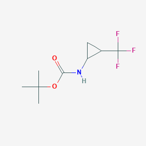 molecular formula C9H14F3NO2 B1383797 叔丁基 N-[2-(三氟甲基)环丙基]氨基甲酸酯 CAS No. 1824534-89-5