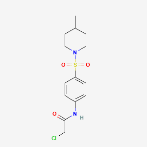 molecular formula C14H19ClN2O3S B1383801 2-氯-N-{4-[(4-甲基哌啶-1-基)磺酰基]苯基}乙酰胺 CAS No. 444286-58-2