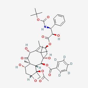 molecular formula C43H53NO14 B13838024 [(1S,2S,3R,4S,7R,9S,10S,12R,15S)-4-acetyloxy-1,9,12-trihydroxy-15-[(2R,3S)-2-hydroxy-3-[(2-methylpropan-2-yl)oxycarbonylamino]-3-phenylpropanoyl]oxy-10,14,17,17-tetramethyl-11-oxo-6-oxatetracyclo[11.3.1.03,10.04,7]heptadec-13-en-2-yl] 2,3,4,5,6-pentadeuteriobenzoate 