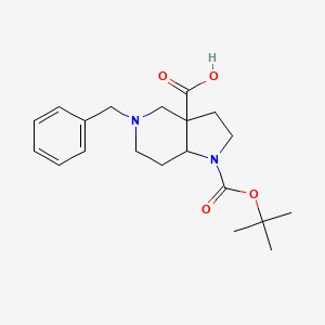 molecular formula C20H28N2O4 B1383803 tert-BUTYL 3-BENZYL-3,7-DIAZABICYCLO[4,3,0]NONANE-7-DICARBOXYLATE CAS No. 1334414-49-1