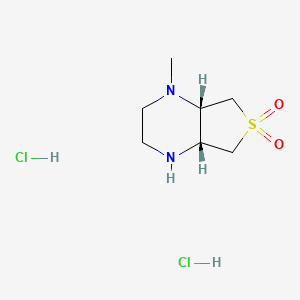 molecular formula C7H16Cl2N2O2S B1383810 (4aR,7aS)-1-methyloctahydrothieno[3,4-b]pyrazine 6,6-dioxide dihydrochloride CAS No. 2173052-56-5