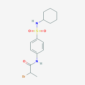 molecular formula C15H21BrN2O3S B1383812 2-Bromo-N-{4-[(cyclohexylamino)sulfonyl]phenyl}propanamide CAS No. 2173083-86-6