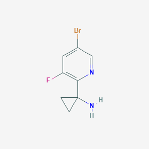 molecular formula C8H8BrFN2 B1383818 1-(5-溴-3-氟吡啶-2-基)环丙胺 CAS No. 1266129-51-4