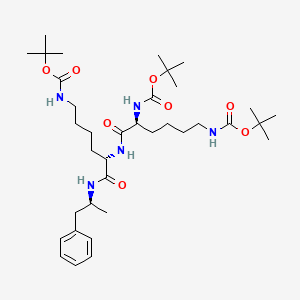 molecular formula C36H61N5O8 B13838193 N-Triboc-(S)-2,6-Diamino-N-((S)-6-amino-1-oxo-1-(((S)-1-phenylpropan-2-yl)amino)hexan-2-yl)hexanamide 