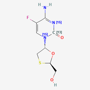 molecular formula C8H10FN3O3S B13838239 5-epi Emtricitabine-13C,15N2 