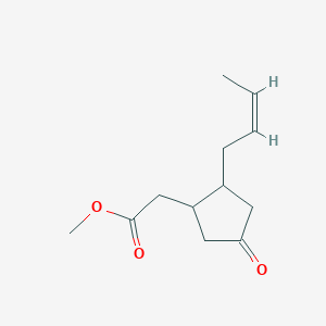 molecular formula C12H18O3 B13838257 methyl 2-[2-[(Z)-but-2-enyl]-4-oxocyclopentyl]acetate 