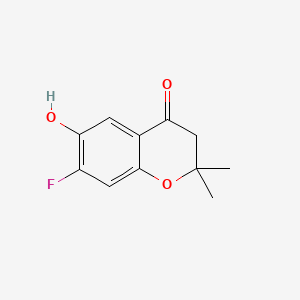 molecular formula C11H11FO3 B13838271 7-Fluoro-8-hydroxy-3,3-dimethylchroman-1-one 