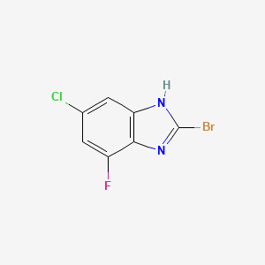 molecular formula C7H3BrClFN2 B1383833 2-Bromo-5-chloro-7-fluoro-1H-benzimidazole CAS No. 1388024-32-5