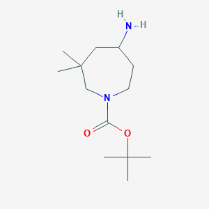 molecular formula C13H26N2O2 B1383836 叔丁基 5-氨基-3,3-二甲基氮杂环己烷-1-羧酸酯 CAS No. 1936147-97-5