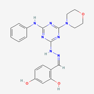 molecular formula C20H21N7O3 B13838385 2,4-Dihydroxybenzaldehyde 2-[4-(4-morpholinyl)-6-(phenylamino)-1,3,5-triazin-2-yl]hydrazone 