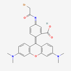 molecular formula C26H24BrN3O4 B13838392 6-[3,6-Bis(dimethylamino)xanthen-9-ylidene]-3-(2-bromoacetyl)iminocyclohexa-1,4-diene-1-carboxylic acid 