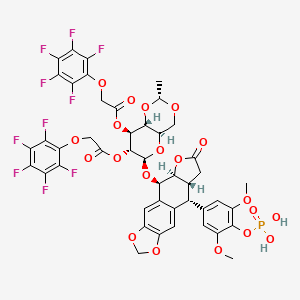 [(2R,4aR,6R,7R,8S,8aR)-6-[[(5R,5aS,8aR,9R)-9-(3,5-dimethoxy-4-phosphonooxyphenyl)-7-oxo-5a,8,8a,9-tetrahydro-5H-[1]benzofuro[6,5-f][1,3]benzodioxol-5-yl]oxy]-2-methyl-7-[2-(2,3,4,5,6-pentafluorophenoxy)acetyl]oxy-4,4a,6,7,8,8a-hexahydropyrano[3,2-d][1,3]dioxin-8-yl] 2-(2,3,4,5,6-pentafluorophenoxy)acetate