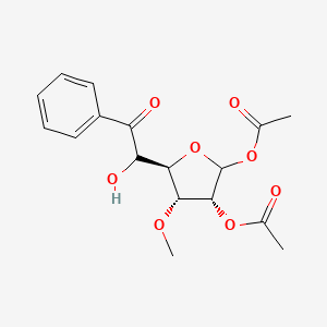 molecular formula C17H20O8 B13838501 [(3R,4R,5R)-2-acetyloxy-5-(1-hydroxy-2-oxo-2-phenylethyl)-4-methoxyoxolan-3-yl] acetate 