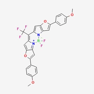 molecular formula C28H18BF5N2O4 B13838503 (T-4)-Difluoro[2-(4-methoxyphenyl)-5-[2,2,2-trifluoro-1-[2-(4-methoxyphenyl)-5H-furo[3,2-b]pyrrol-5-ylidene-KappaN4]ethyl]-4H-furo[3,2-b]pyrrolato-KappaN4]boron 