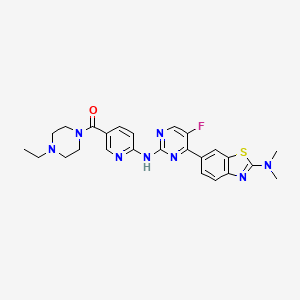 molecular formula C25H27FN8OS B13838520 [6-[[4-[2-(Dimethylamino)-1,3-benzothiazol-6-yl]-5-fluoropyrimidin-2-yl]amino]pyridin-3-yl]-(4-ethylpiperazin-1-yl)methanone 