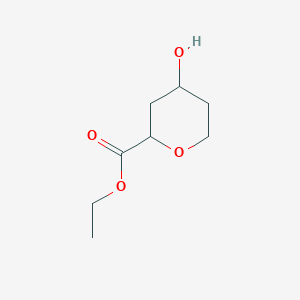 molecular formula C8H14O4 B1383854 Ethyl 4-hydroxyoxane-2-carboxylate CAS No. 1822505-24-7