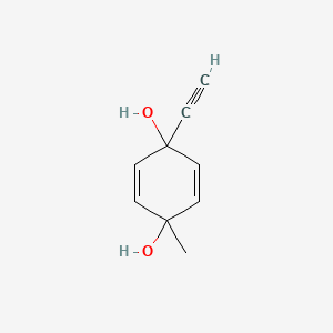 molecular formula C9H10O2 B13838571 1-Ethynyl-4-methylcyclohexa-2,5-diene-1,4-diol 