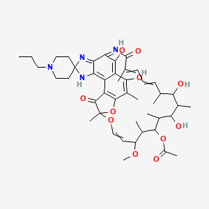 (2,15,17,32-Tetrahydroxy-11-methoxy-3,7,12,14,16,18,22-heptamethyl-6,23-dioxo-1'-propylspiro[8,33-dioxa-24,27,29-triazapentacyclo[23.6.1.14,7.05,31.026,30]tritriaconta-1(32),2,4,9,19,21,24,26,30-nonaene-28,4'-piperidine]-13-yl) acetate